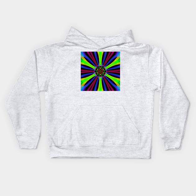 Neon Rainbow - Cosmic Flower Kids Hoodie by Boogie 72